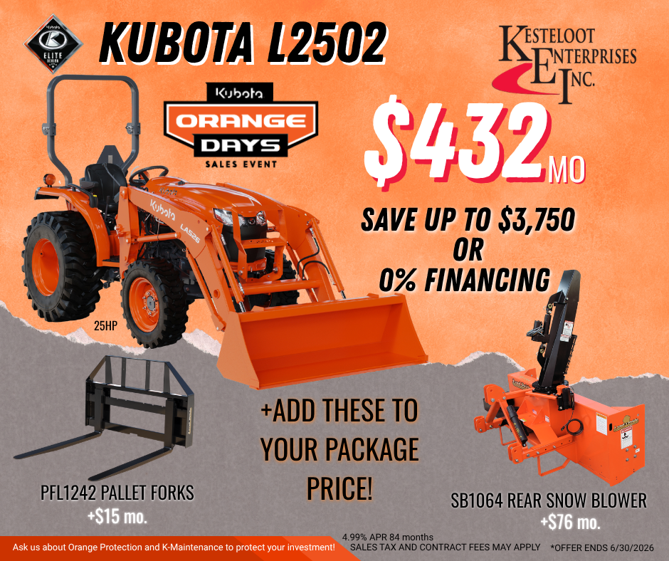 KUBOTA L2502 TRACTOR PACKAGE - Kesteloot Enterprises